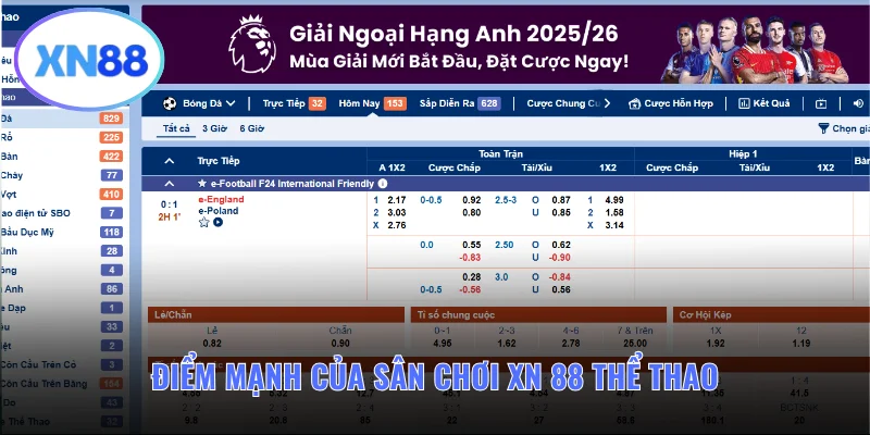 Điểm mạnh của sân chơi sảnh thể thao