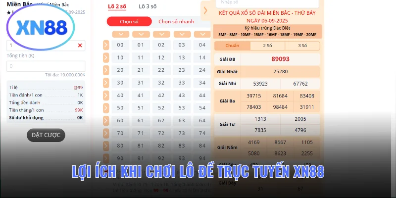 Lợi ích khi chơi lô đề trực tuyến XN88